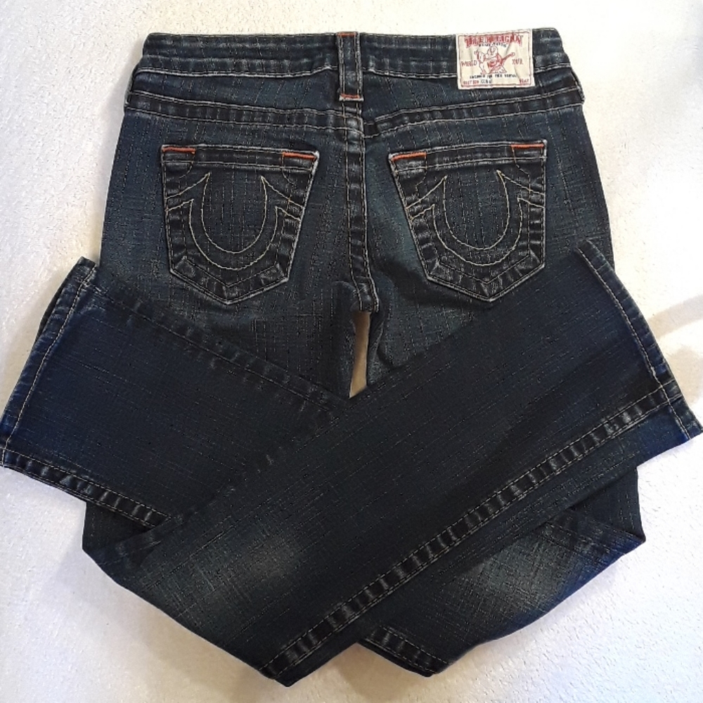 True Religion Brand Gina Jeans. Womens Size: Waist 26x30 Inseam.